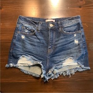 SO Mom Shorts High Waisted Distressed Denim Micro Jean Shorts Juniors Size 9